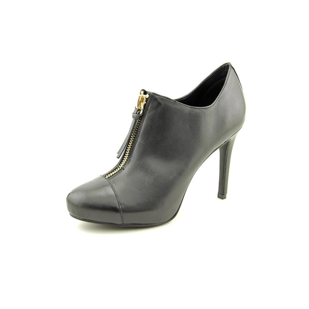 BAR III Black Leather Booties 9.5 Zip NEW